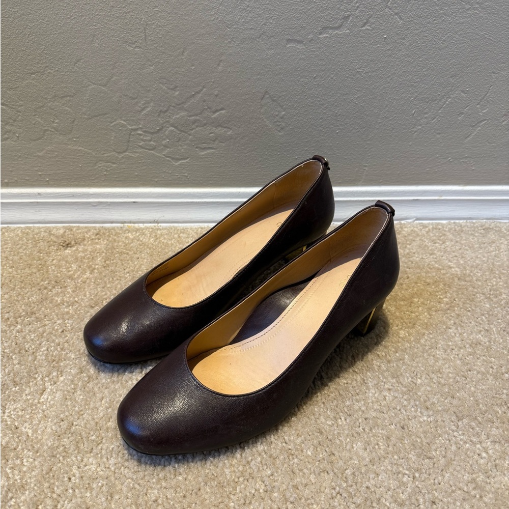NEW Elegant Brown genuine leather Women's Shoes